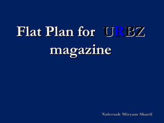 Flat Plan for URBZ
     magazine



           Nafeesah Miryam Sharif
 