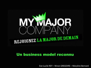 Un business model reconnu

         Eve-Lucile REY – Ninon GREGOIRE – Maryline Bernard
 