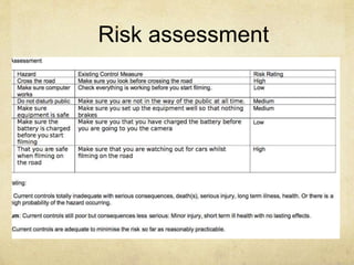 Risk assessment
 