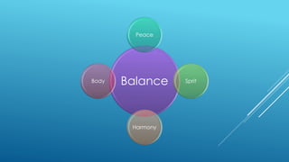 Balance
Peace
Sprit
Harmony
Body
 