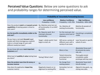 Perceived Value Questions: Below are some questions to ask
and probability ranges for determining perceived value.
30
Prob...