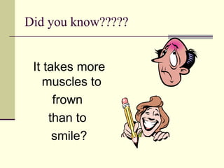 Did you know????? It takes more muscles to  frown  than to  smile? 
