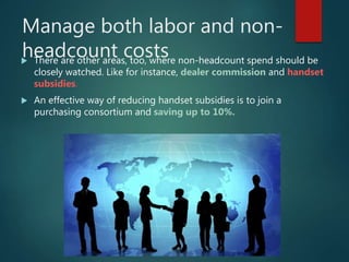 Manage both labor and non-
headcount costs There are other areas, too, where non-headcount spend should be
closely watche...