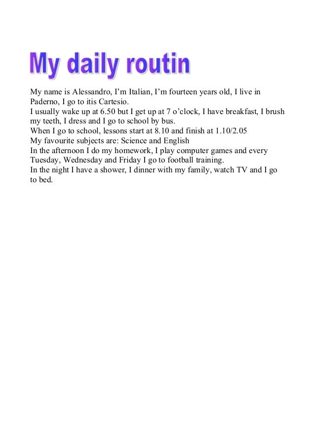Daily routine essay