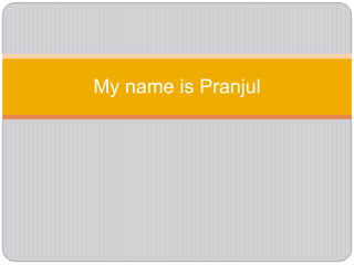 My name is Pranjul 
