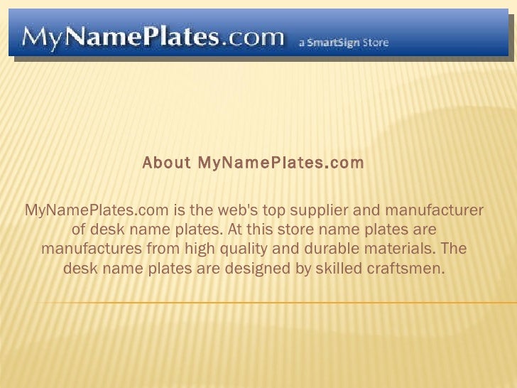 Mynameplates Carries Dozens Of Name Plate Designs