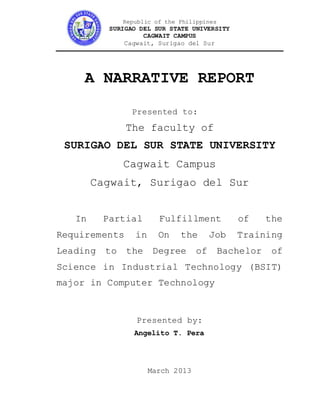 Narrative Report Computer Background Narrative Report | DOCX