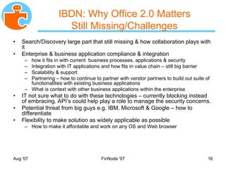 MyNet Social Networking Backupslides Nov 2007