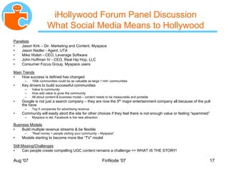 MyNet Social Networking Backupslides Nov 2007