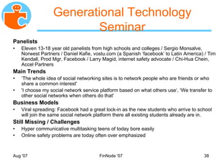 MyNet Social Networking Backupslides Nov 2007