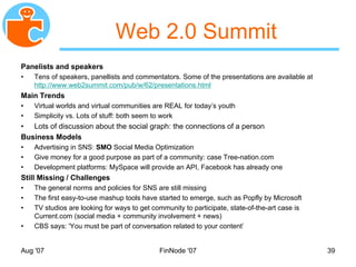 MyNet Social Networking Backupslides Nov 2007