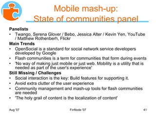 MyNet Social Networking Backupslides Nov 2007