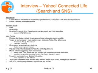 MyNet Social Networking Backupslides Nov 2007