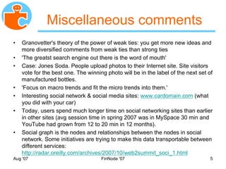 MyNet Social Networking Backupslides Nov 2007