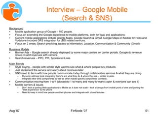 MyNet Social Networking Backupslides Nov 2007