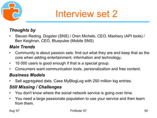 MyNet Social Networking Backupslides Nov 2007
