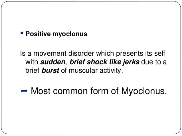 Myoclonus seizure