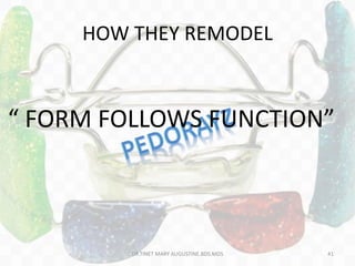 HOW THEY REMODEL
“ FORM FOLLOWS FUNCTION”
DR.TINET MARY AUGUSTINE.BDS.MDS 41
 