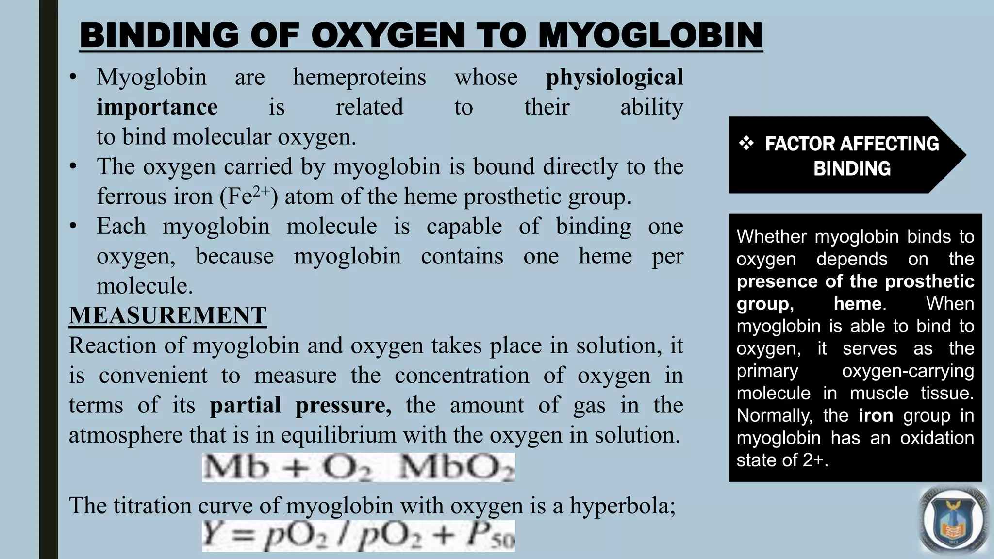 Hemoglobin and myoglobin in their （以下本文） Hemoglobin and myoglobin | PPTX