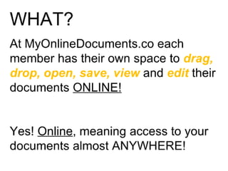 myonlinedocuments presentation