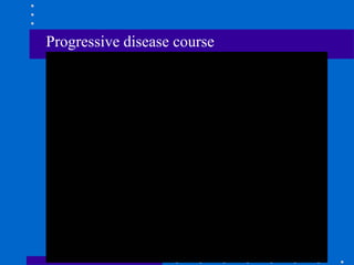 Progressive disease course
 