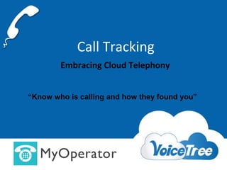 Call Tracking
Embracing Cloud Telephony
“Know who is calling and how they found you”

 