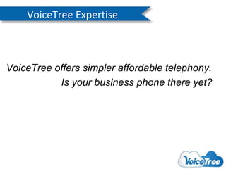 VoiceTree Expertise

VoiceTree offers simpler affordable telephony.
Is your business phone there yet?

 
