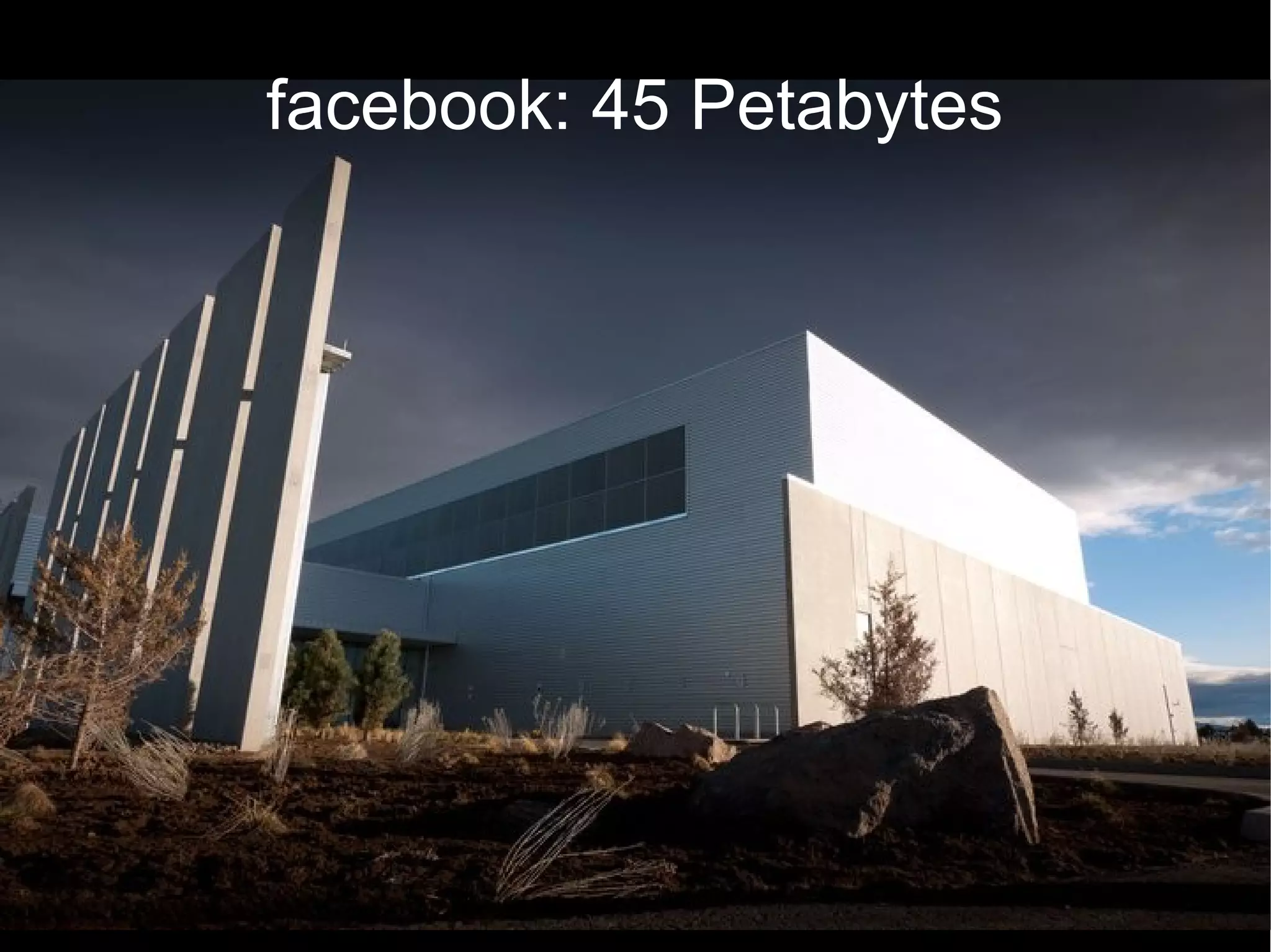 facebook: 45 Petabytes
 