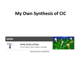 My Own Synthesis of CIC

By Vilija Herrera, 10/22/2013

 