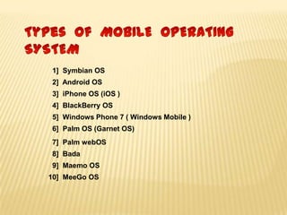 MOBILE OPERATING SYSTEM | PPTX