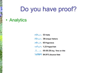 Do you have proof? Analytics 