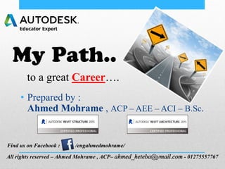 • Prepared by :
Ahmed Mohrame , ACP – AEE – ACI – B.Sc.
All rights reserved – Ahmed Mohrame , ACP– - 01275557767
to a great Career….
Find us on Facebook : /engahmedmohrame/
 