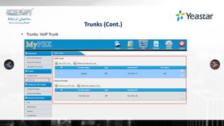 Trunks (Cont.)
• Trunks- VoIP Trunk
 