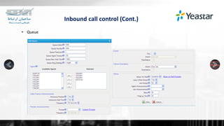 Inbound call control (Cont.)
• Queue
 