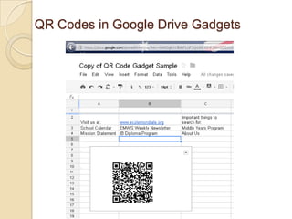 QR Codes in Google Drive Gadgets