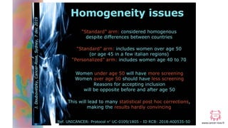 www.cancer-rose.fr
Pour plus de modèles : Modèles Powerpoint PPT gratuits
Page 8
Homogeneity issues
“Standard” arm: consid...