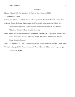 My Pedagogic Creed | DOCX