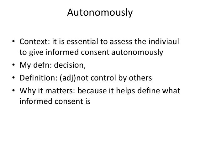 autonomously define
