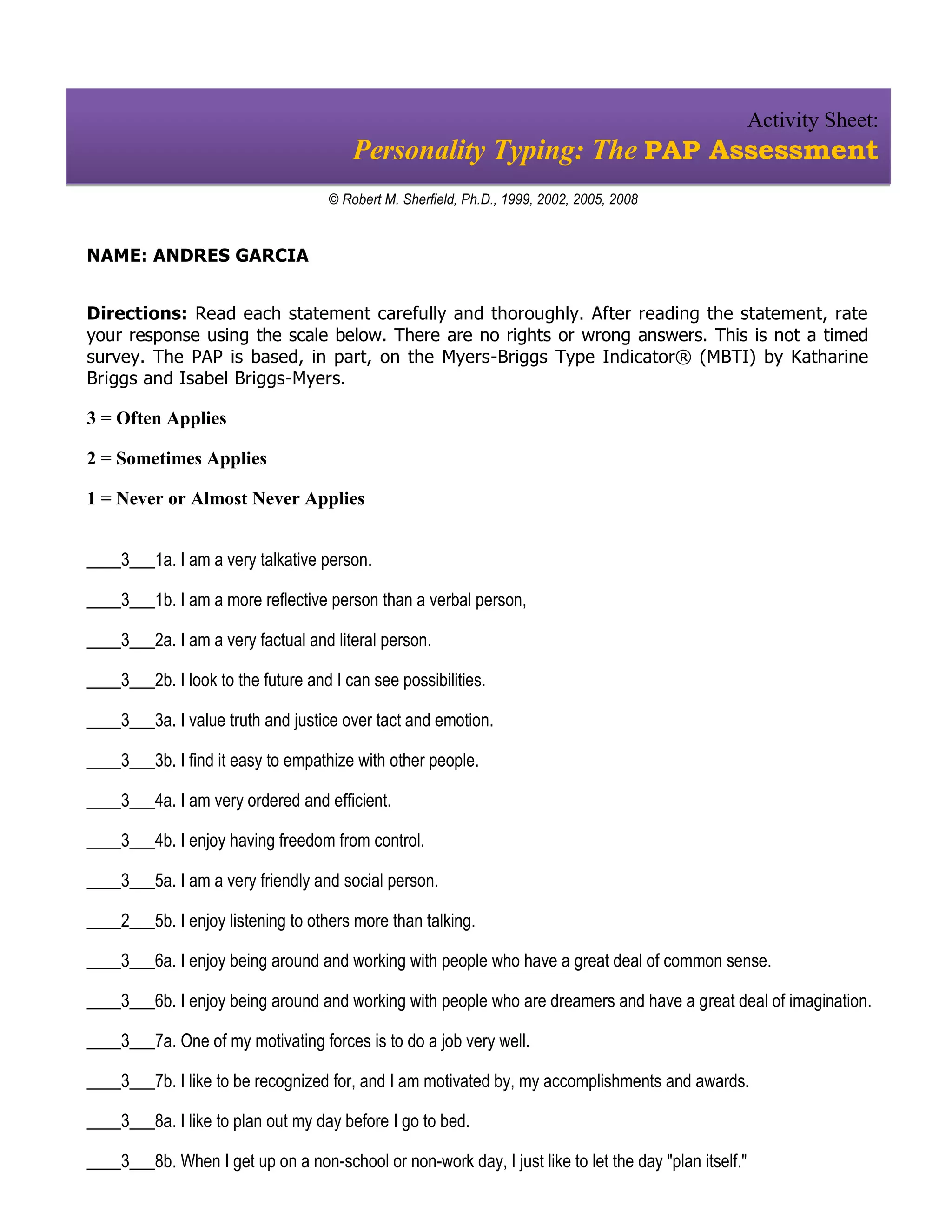 My personal life profile | PDF