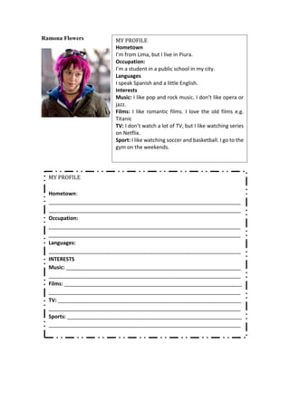 My personal profile (Mi perfil personal) | DOCX
