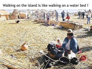 Walking on the island is like walking on a water bed ! 