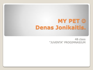 MY PET  
Denas Jonikaitis. 
4B class 
“JUVENTA“ PROGIMNASIUM 
 