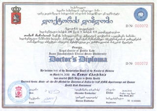 PhD Diploma from TSU
