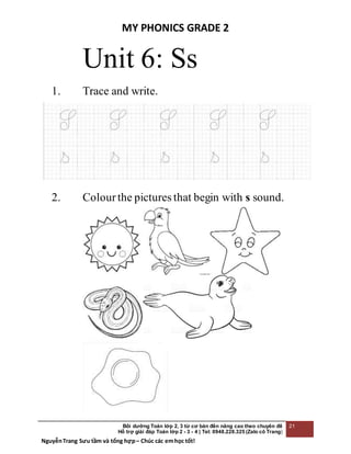 BÀI TẬP TIẾNG ANH CHO SÁCH MY PHONICS GRADE 2 | DOCX