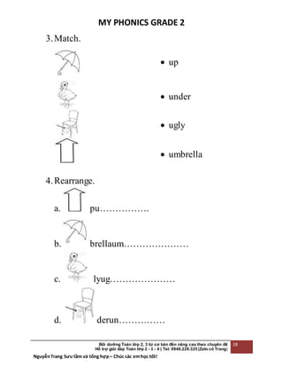 BÀI TẬP TIẾNG ANH CHO SÁCH MY PHONICS GRADE 2 | DOCX