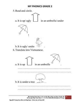 BÀI TẬP TIẾNG ANH CHO SÁCH MY PHONICS GRADE 2 | DOCX