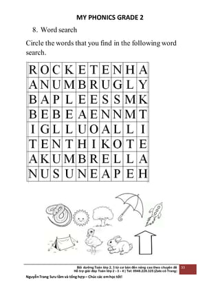 BÀI TẬP TIẾNG ANH CHO SÁCH MY PHONICS GRADE 2 | DOCX