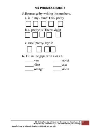 BÀI TẬP TIẾNG ANH CHO SÁCH MY PHONICS GRADE 2 | DOCX
