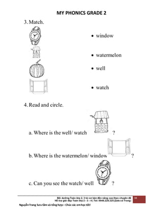 BÀI TẬP TIẾNG ANH CHO SÁCH MY PHONICS GRADE 2 | DOCX