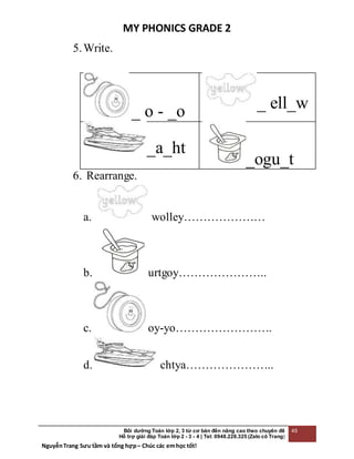 BÀI TẬP TIẾNG ANH CHO SÁCH MY PHONICS GRADE 2 | DOCX